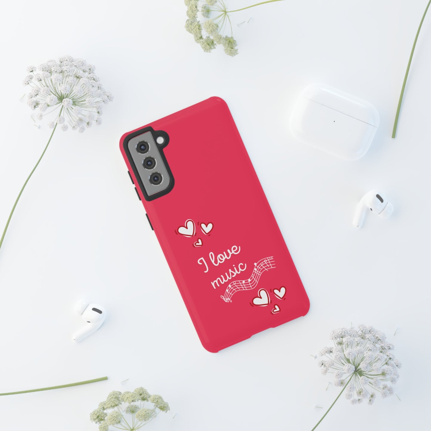 I Love Music Red | Mostly Android Cases | MAC