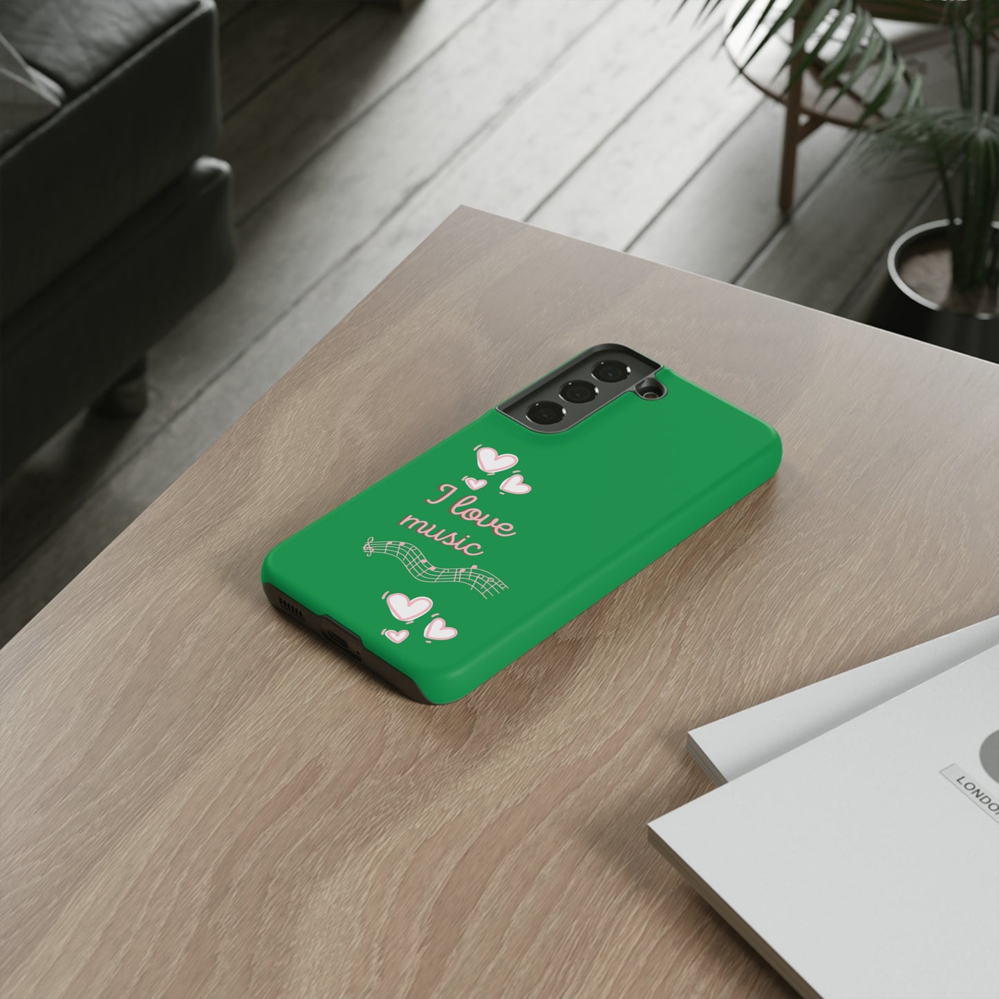 I Love Music Green | Mostly Android Phone Cases | MAC