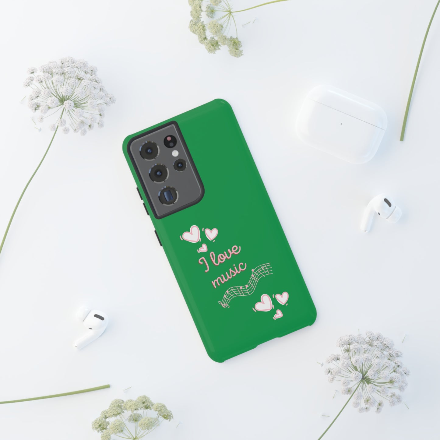 I Love Music Green | Mostly Android Phone Cases | MAC