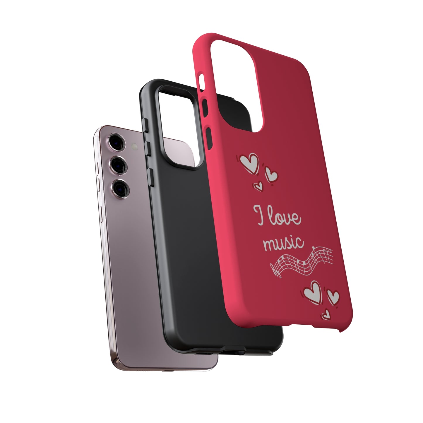 I Love Music Red | Mostly Android Cases | MAC