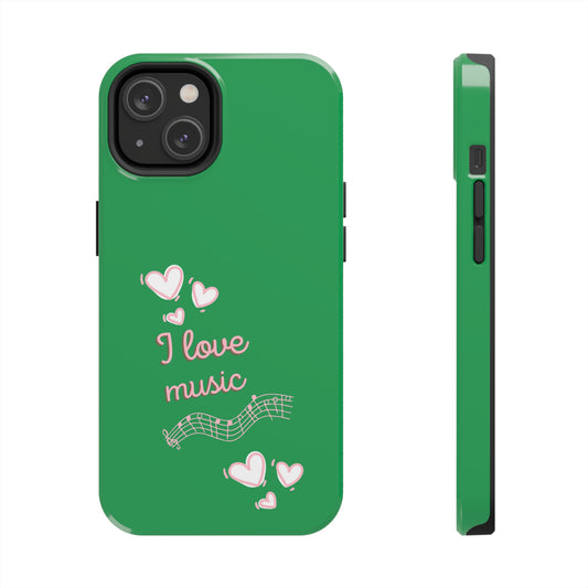 I Love Music Green | Mostly iPhone Cases