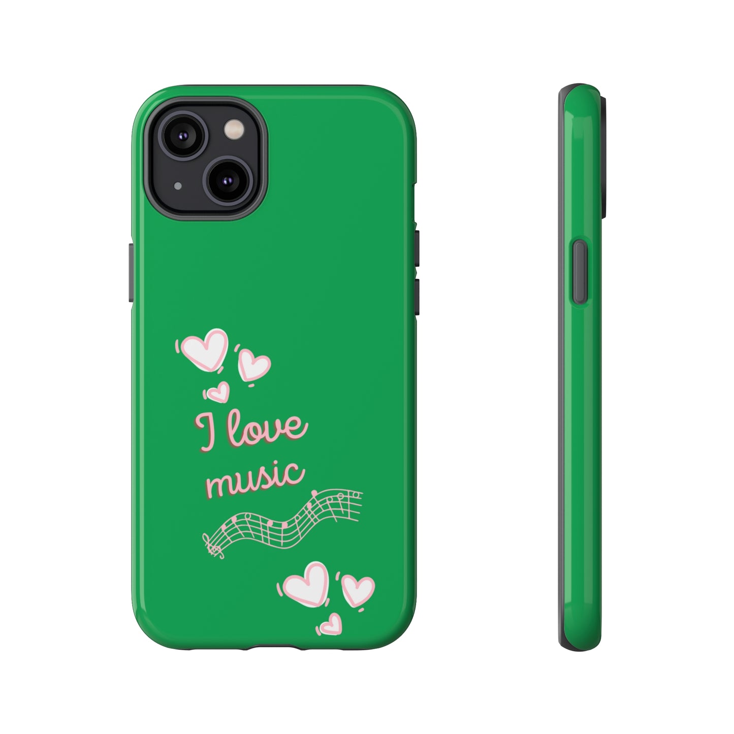 I Love Music Green | Mostly Android Phone Cases | MAC