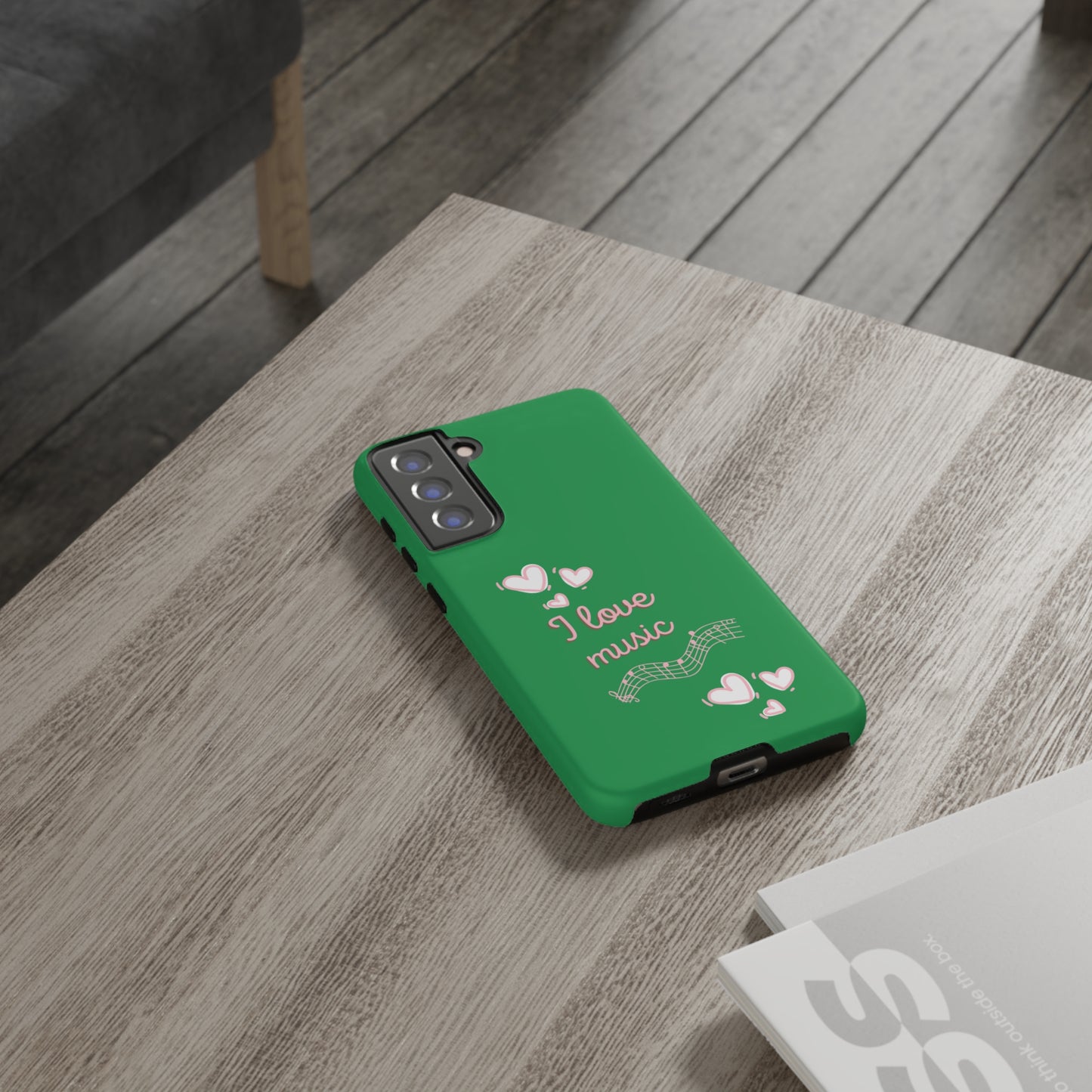 I Love Music Green | Mostly Android Phone Cases | MAC