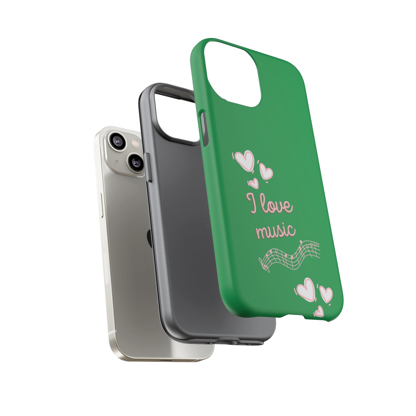 I Love Music Green | Mostly Android Phone Cases | MAC