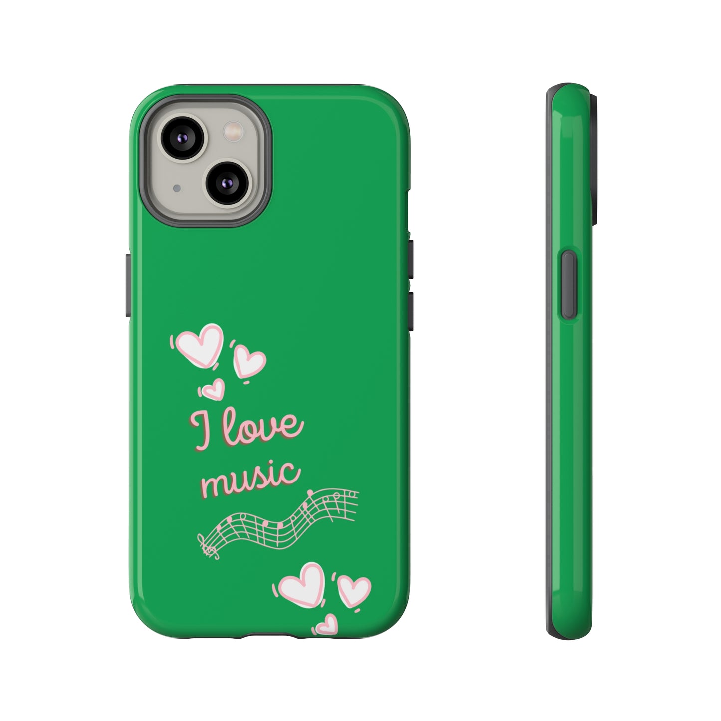 I Love Music Green | Mostly Android Phone Cases | MAC