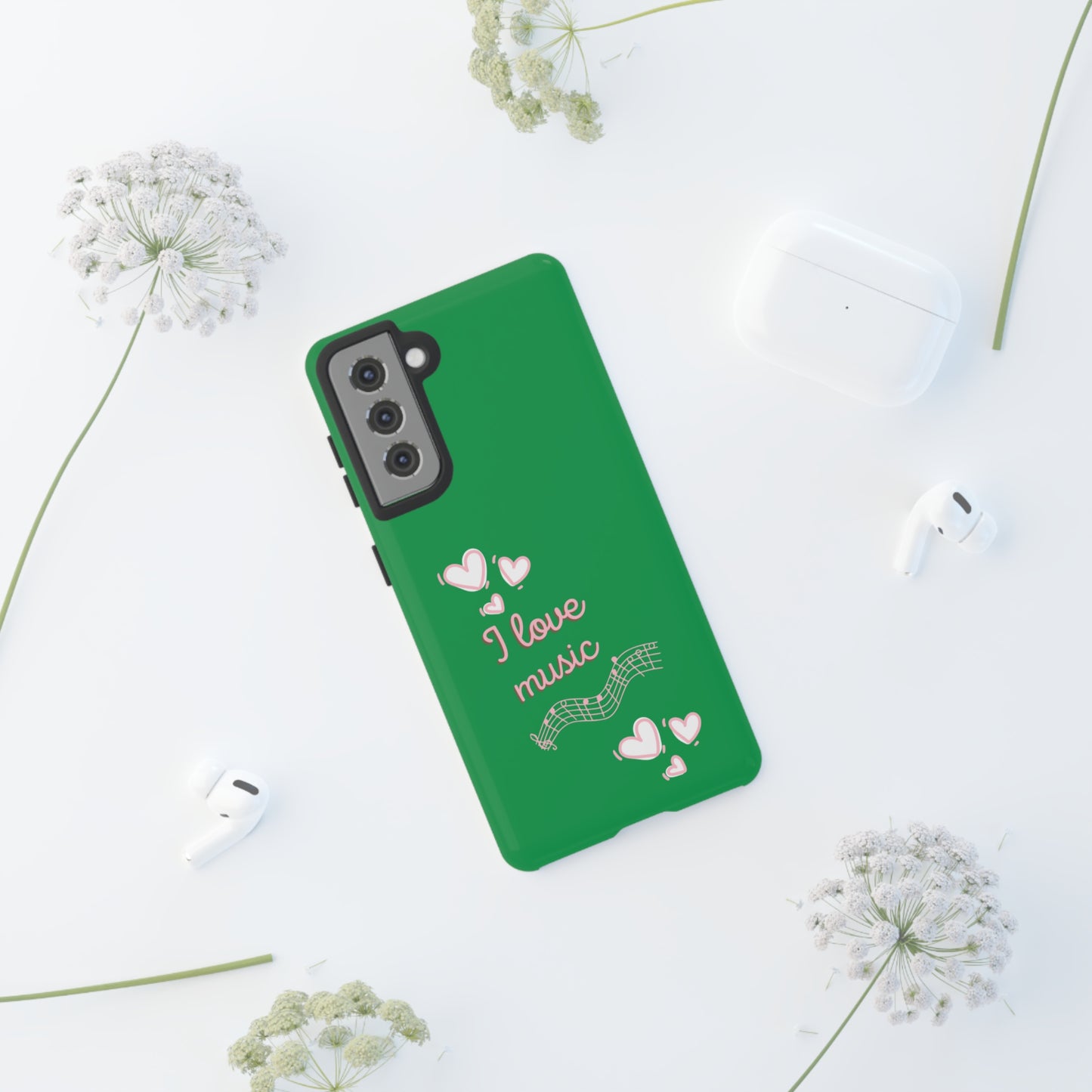 I Love Music Green | Mostly Android Phone Cases | MAC