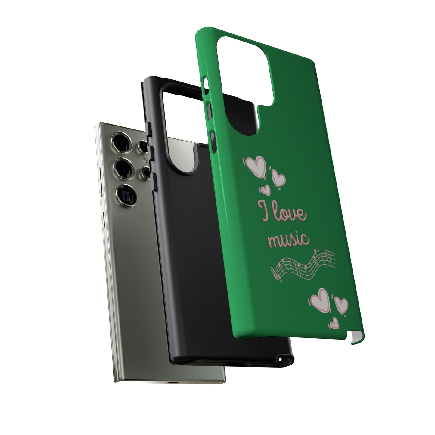 I Love Music Green | Mostly Android Phone Cases | MAC