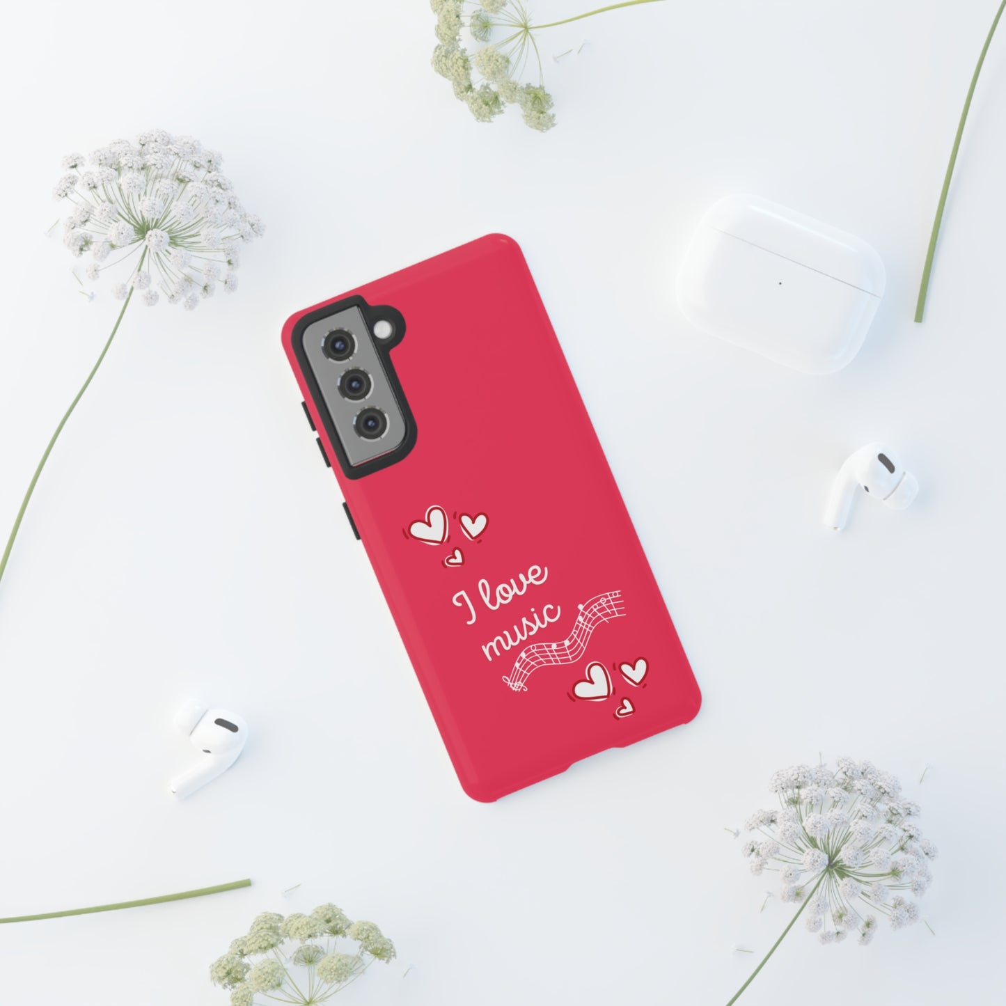 I Love Music Red | Mostly Android Cases | MAC