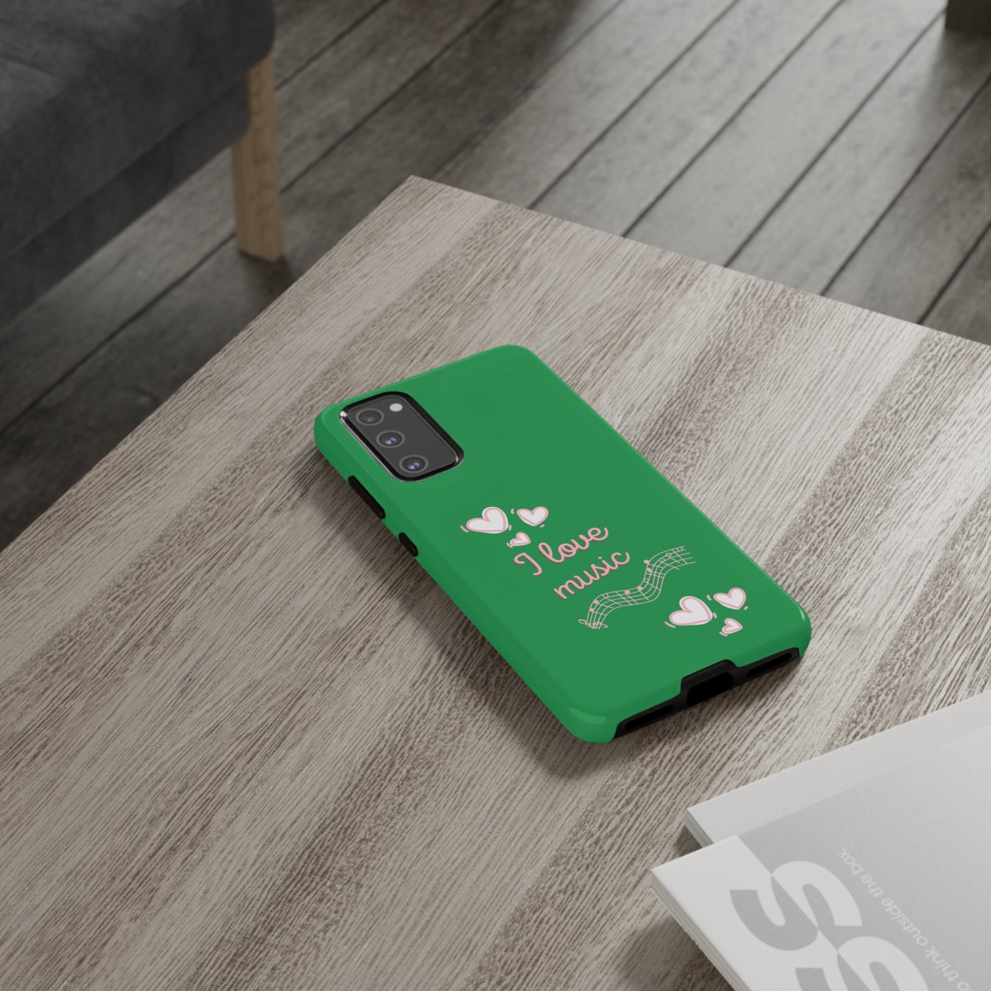 I Love Music Green | Mostly Android Phone Cases | MAC