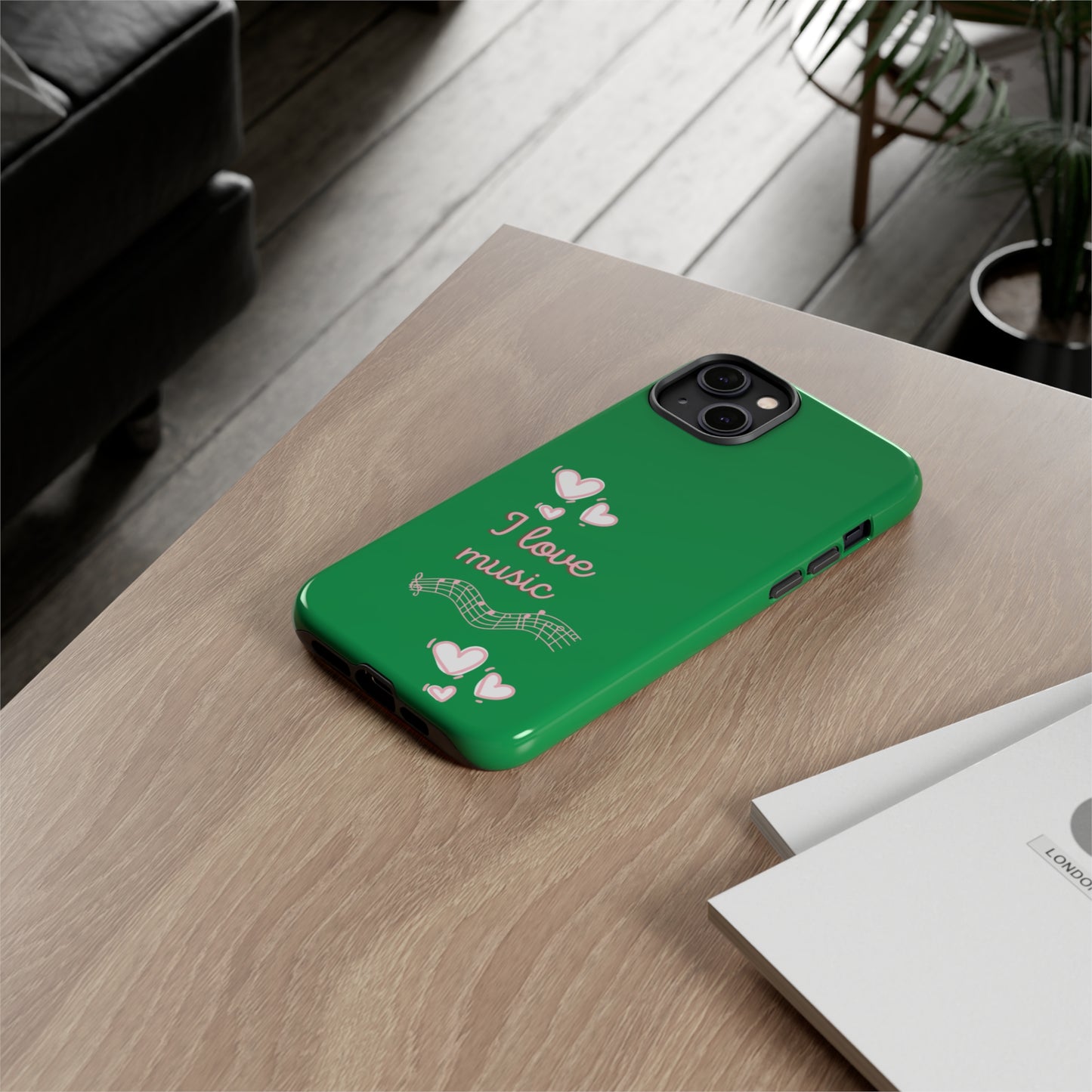 I Love Music Green | Mostly Android Phone Cases | MAC