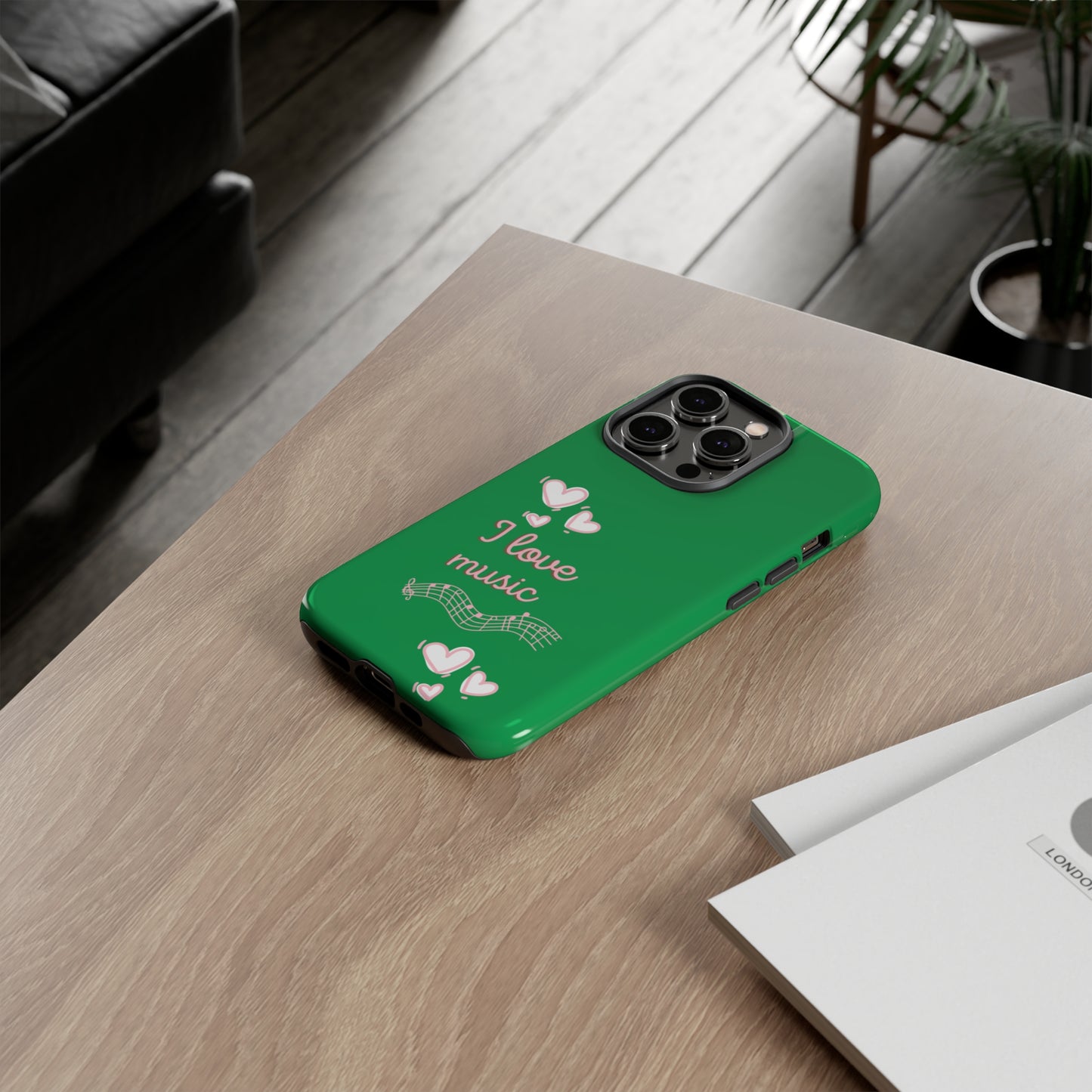 I Love Music Green | Mostly Android Phone Cases | MAC