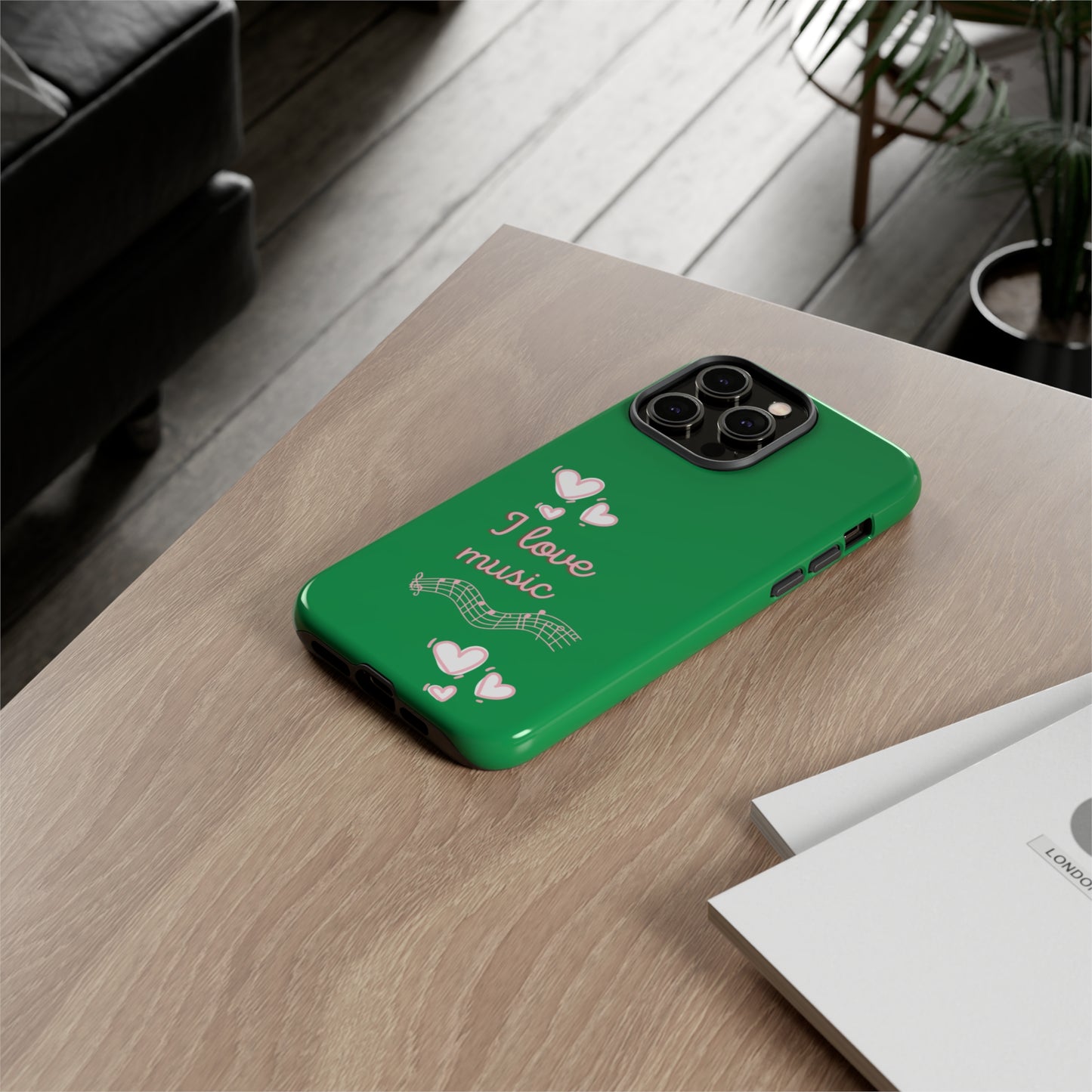 I Love Music Green | Mostly Android Phone Cases | MAC