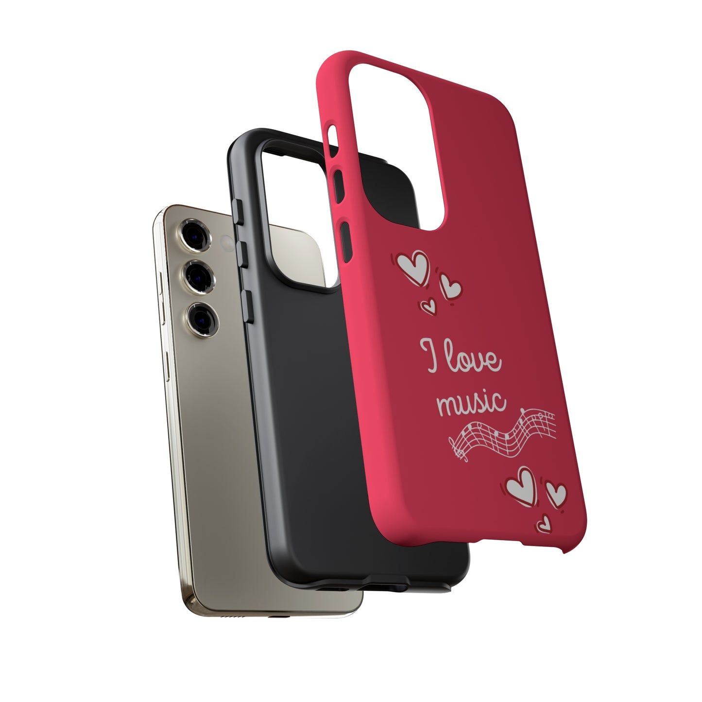 I Love Music Red | Mostly Android Cases | MAC