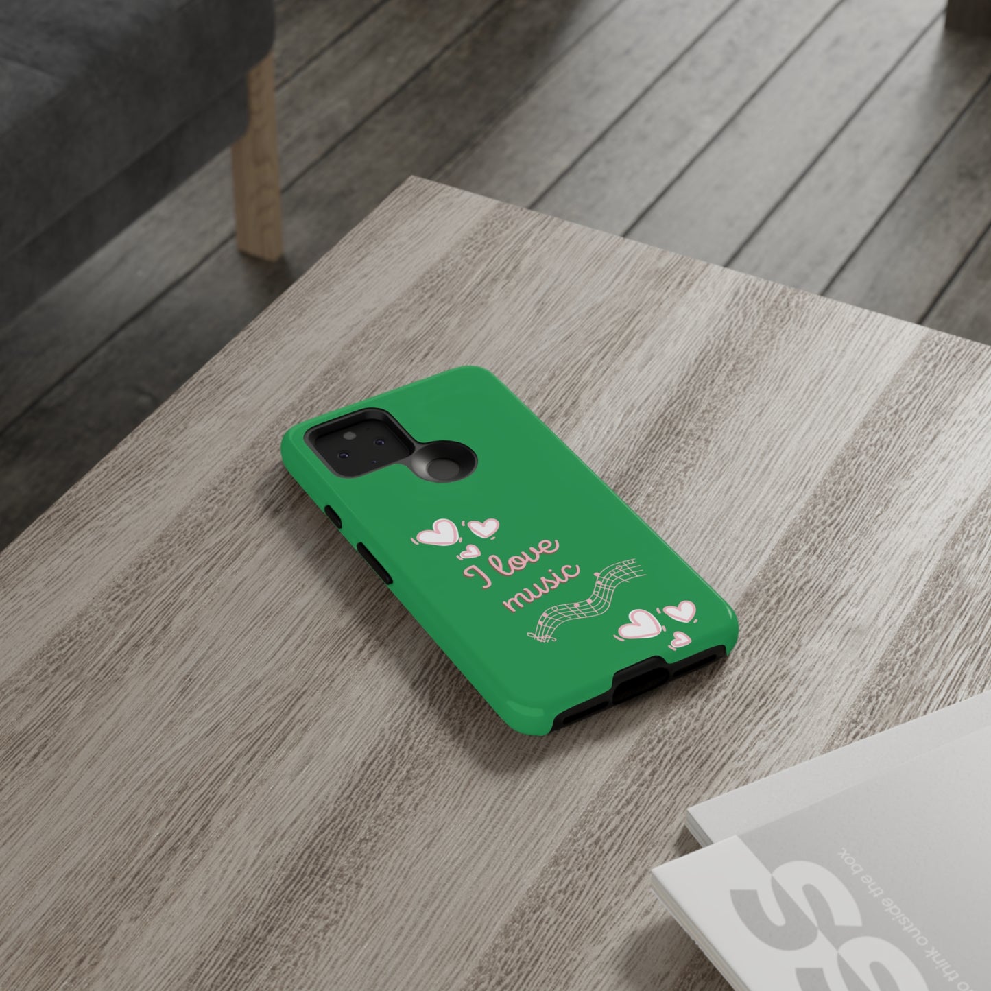 I Love Music Green | Mostly Android Phone Cases | MAC