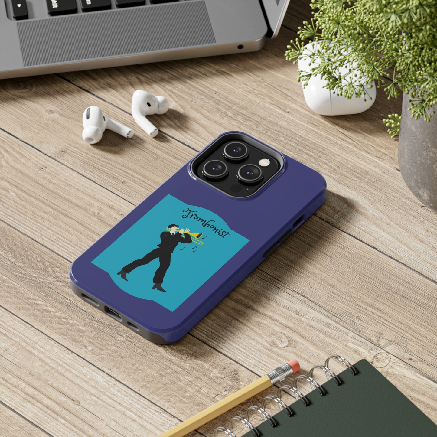 Blue Trombone Man | Mostly iPhone Cases | MIC