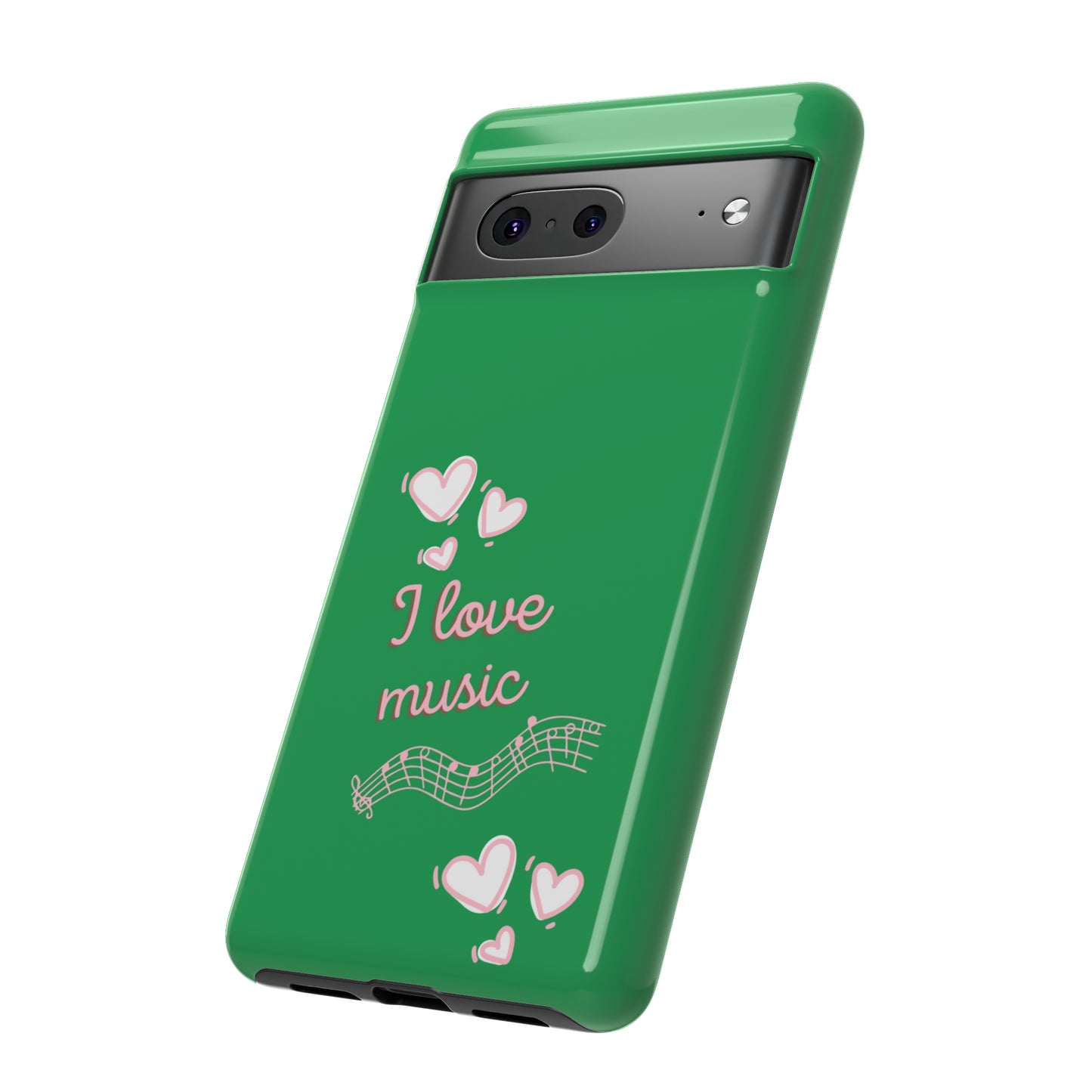 I Love Music Green | Mostly Android Phone Cases | MAC