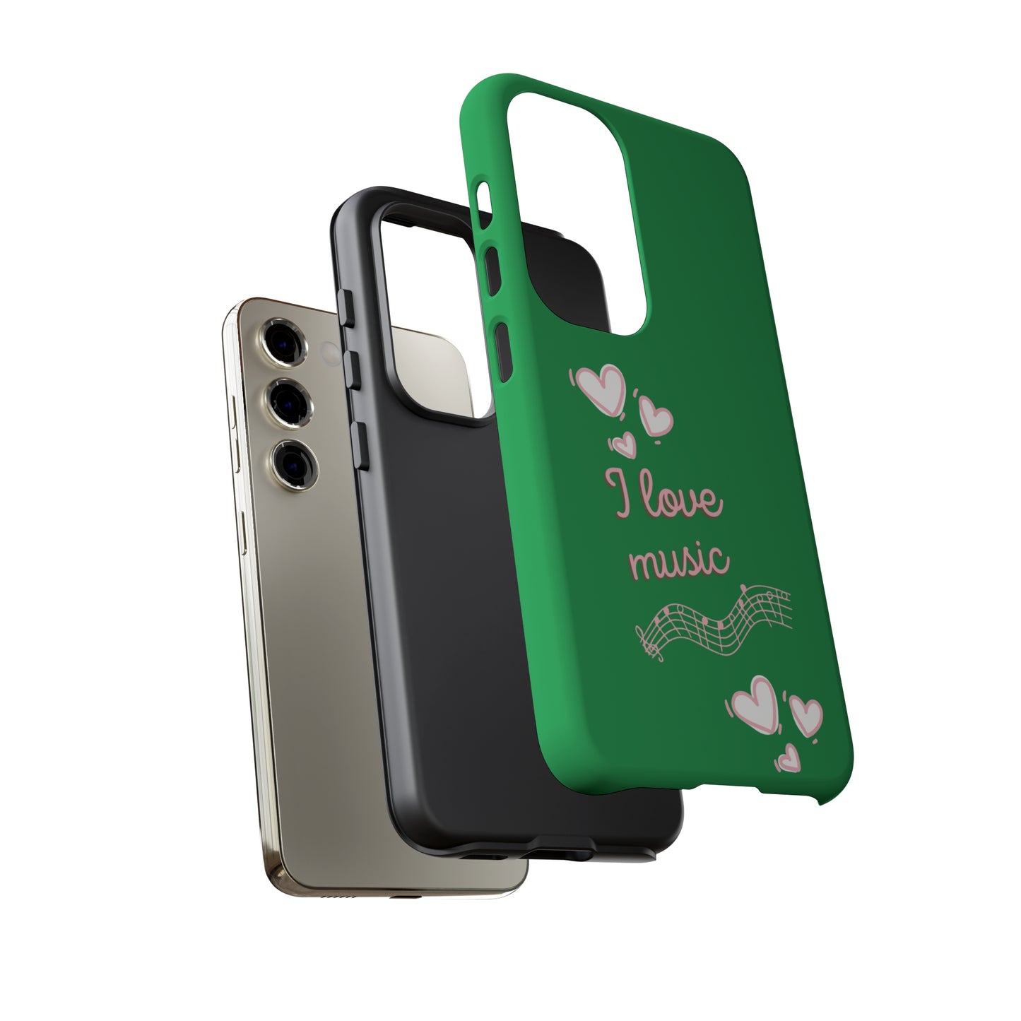 I Love Music Green | Mostly Android Phone Cases | MAC