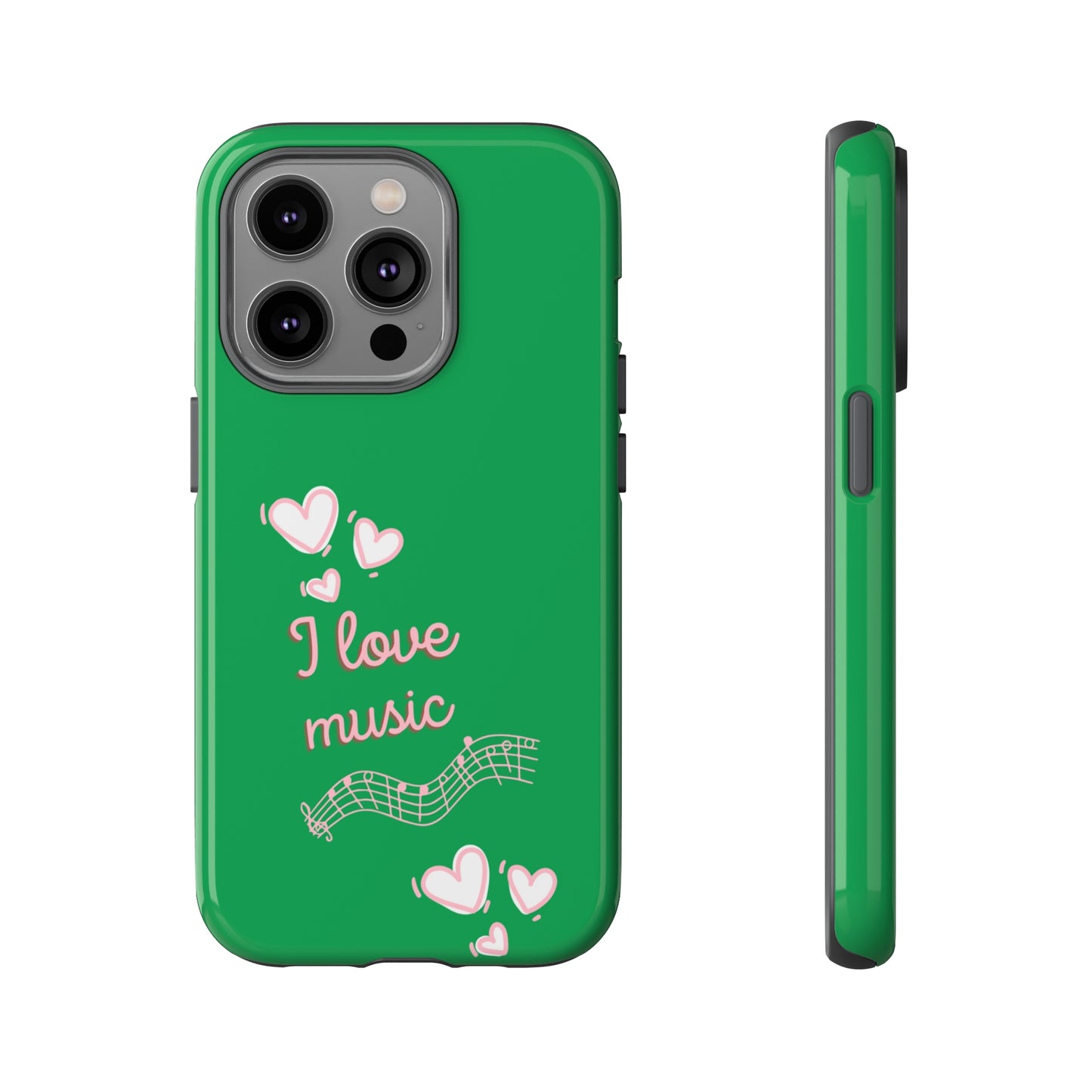 I Love Music Green | Mostly Android Phone Cases | MAC