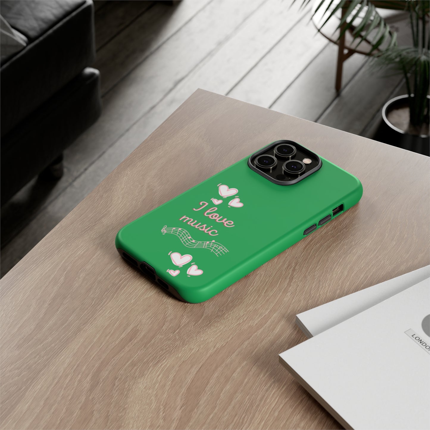 I Love Music Green | Mostly Android Phone Cases | MAC