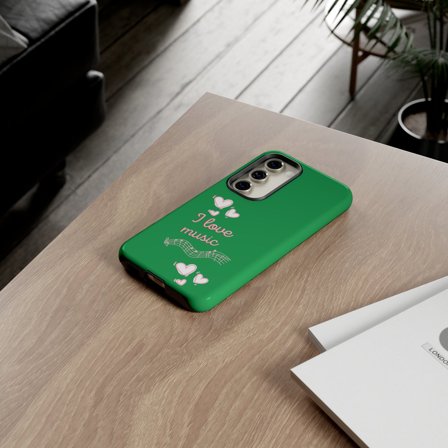 I Love Music Green | Mostly Android Phone Cases | MAC