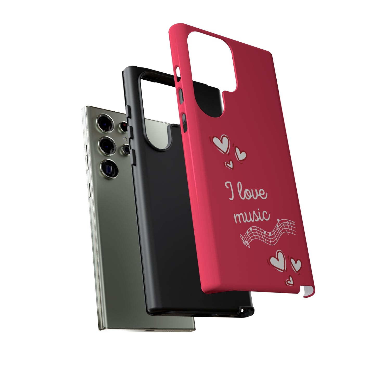 I Love Music Red | Mostly Android Cases | MAC