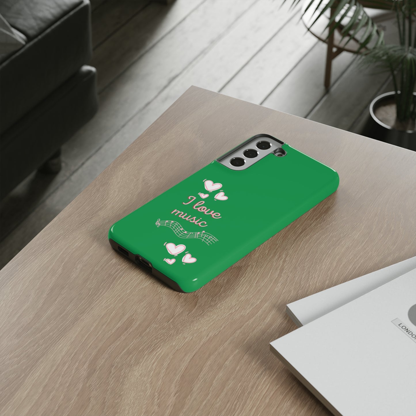 I Love Music Green | Mostly Android Phone Cases | MAC